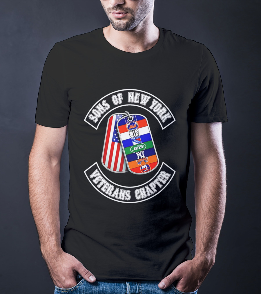Sons Of New York Mets Brooklyn Yankees Jets Knicks Rangers Islanders Veterans Chapter T-Shirt