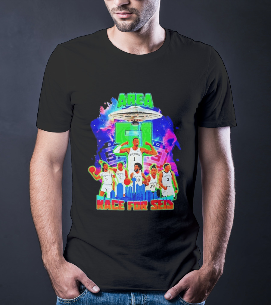 Area 51 Spurs San Antonio Race For Seis T-Shirt