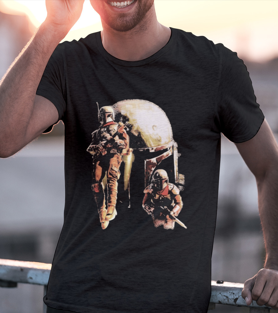 Star Wars Cobb Vanth Mandalorian Collage Forge Helmet T-Shirt