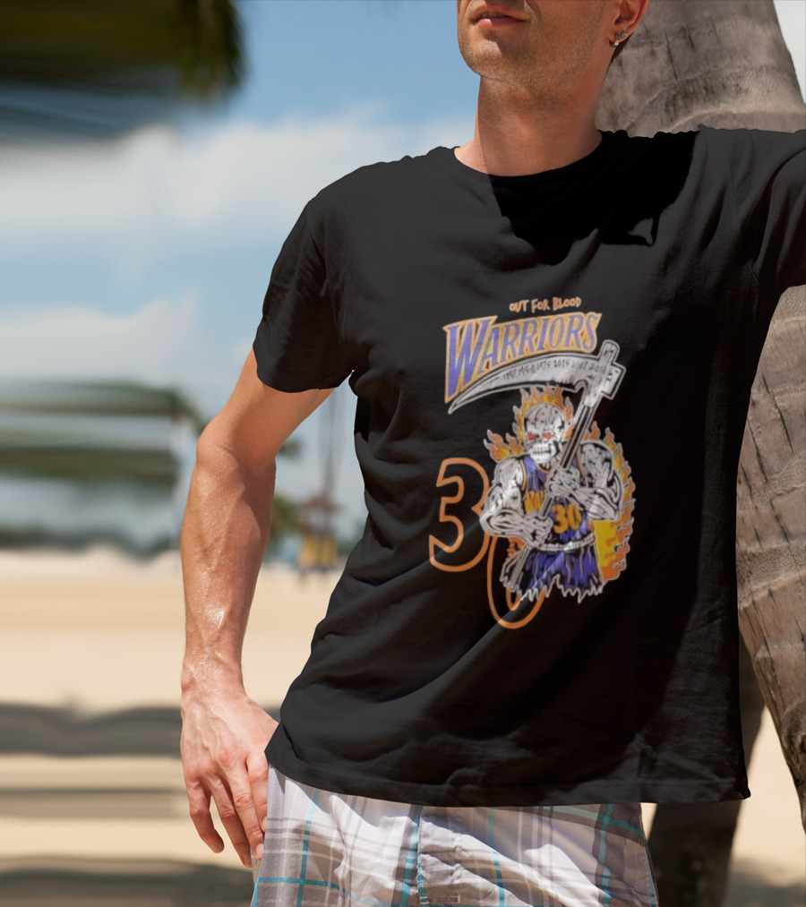 Stephen Curry 30 Golden State Warriors Out For Blood Warren Lotas Iconic Skull T-Shirt