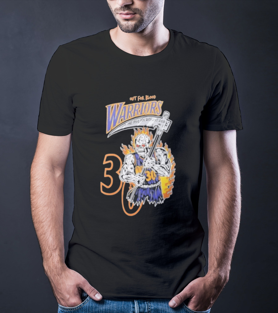 Stephen Curry 30 Golden State Warriors Out For Blood Warren Lotas Iconic Skull T-Shirt