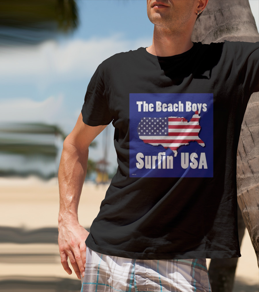 The Beach Boys Surfin' USA American Flag Map T-Shirt