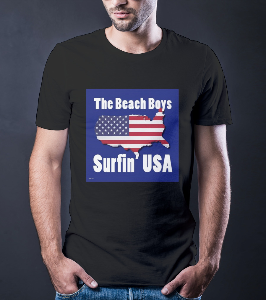The Beach Boys Surfin' USA American Flag Map T-Shirt