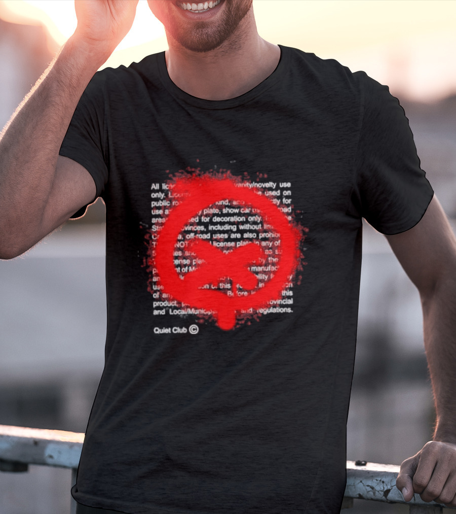 Quiet Racing Club Red Symbol Disclaimer T-Shirt