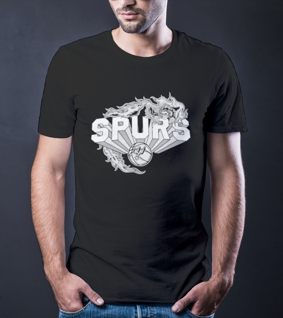 San Antonio Spurs Warren Lotas Flames 2026 Basketball Collaboration T-Shirt