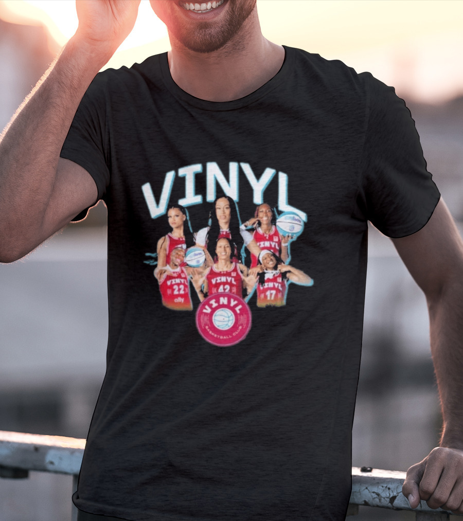 Vinyl Basketball Club Player Team Spirit With Basketball Stars T-Shirt