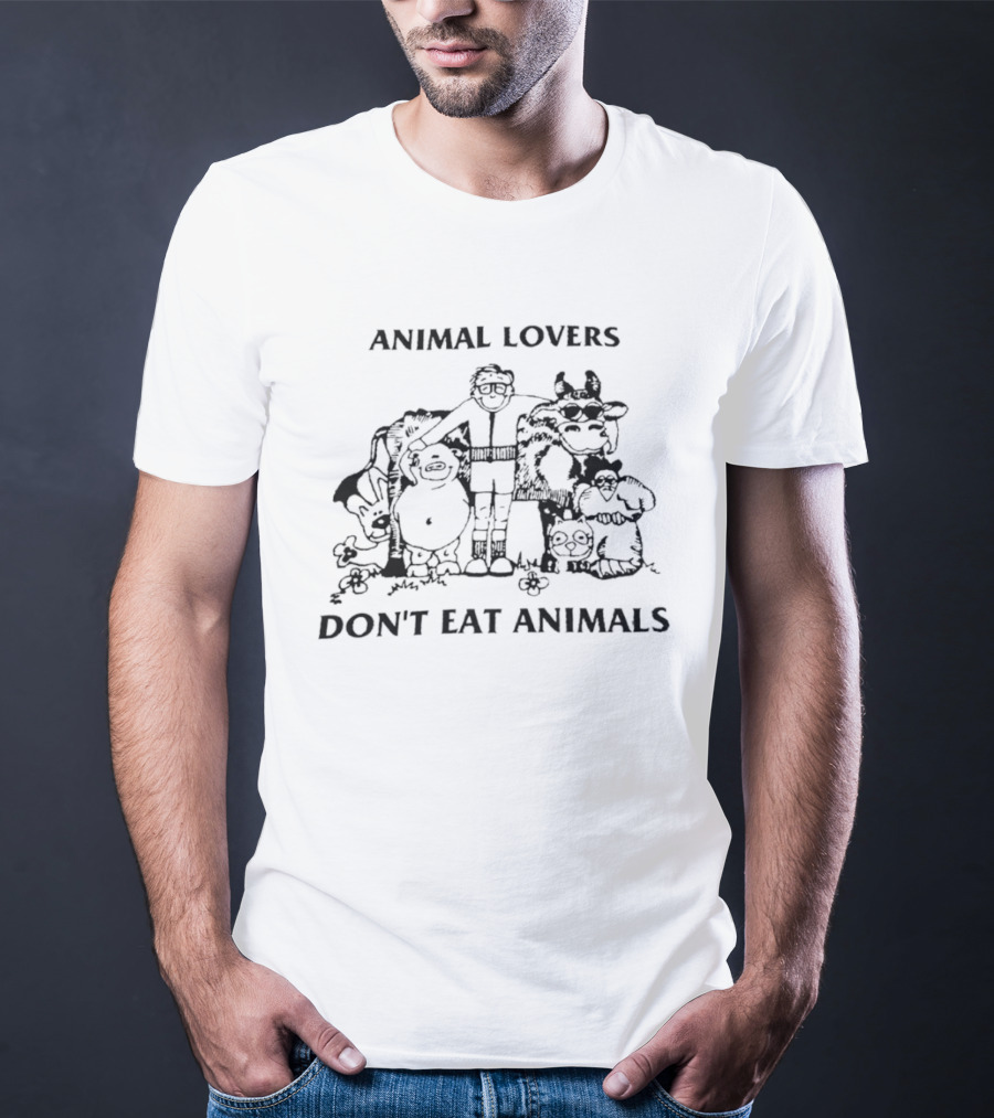 Animal Lovers Don't Eat Animals Group Hug Animals T-Shirt