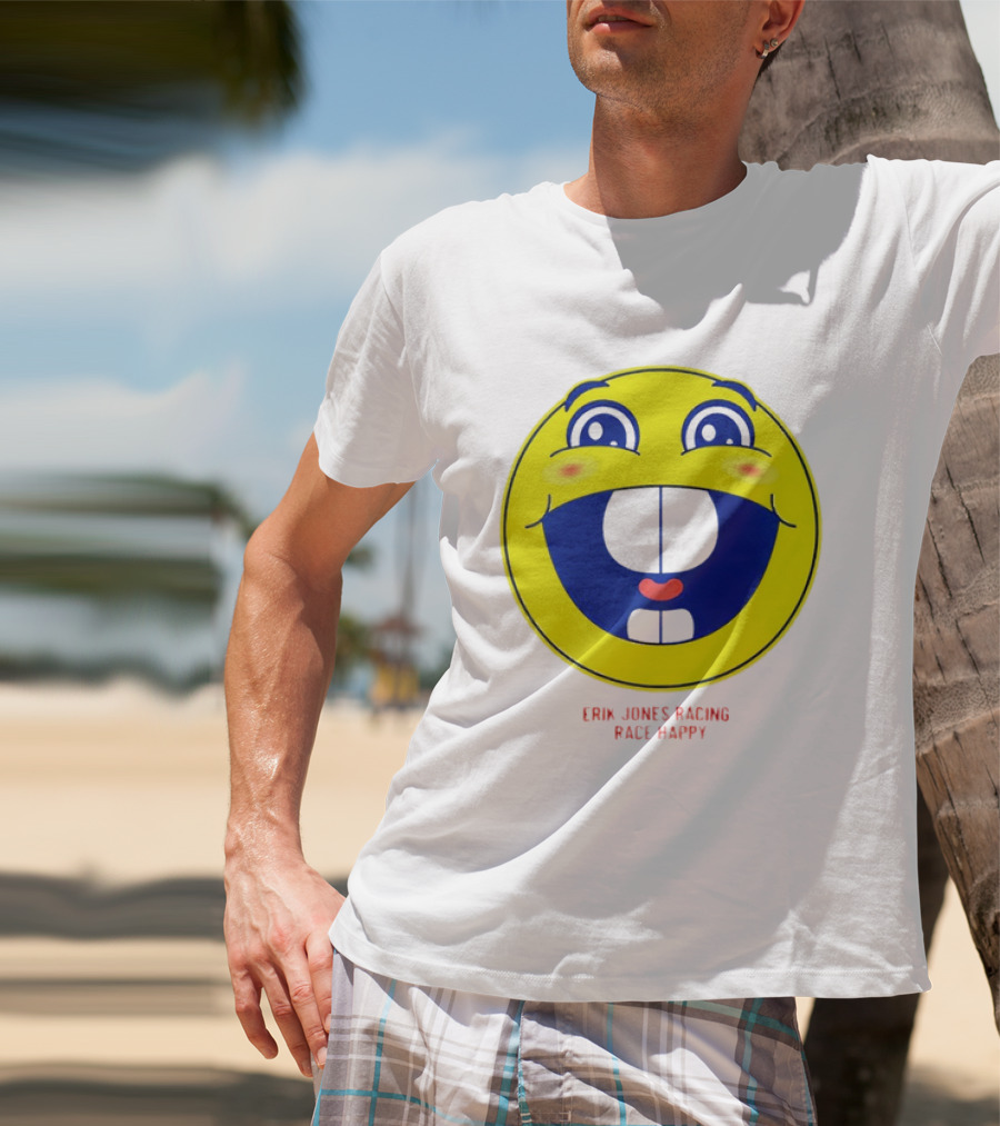 Erik Jones Racing Race Happy Yellow Smiley Face T-Shirt