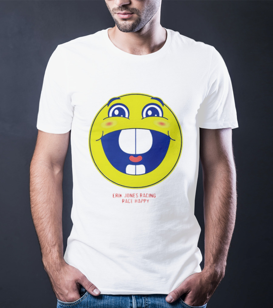 Erik Jones Racing Race Happy Yellow Smiley Face T-Shirt