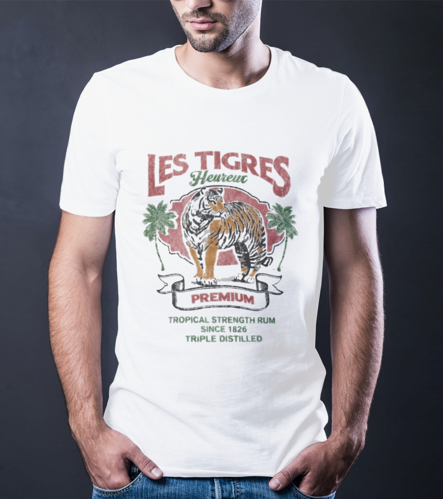 Les Tigres Premium Tropical Strength Rum Distilled Tiger T-Shirt