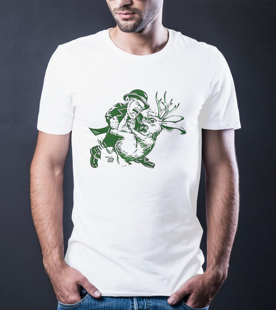 It's Always Sunny Charlie Kelly Leprechaun Versus Jackelope Iconic Character Battle T-Shirt