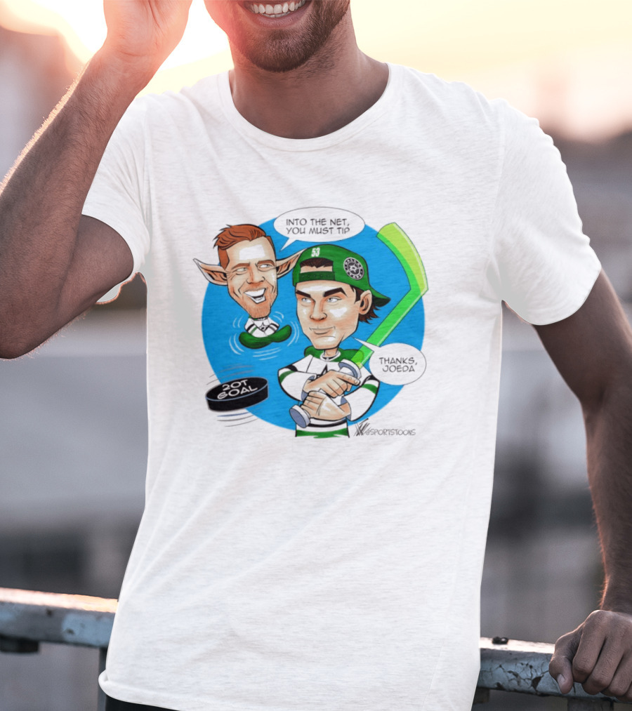 Joe Pavelski Wyatt Johnston Dallas Stars Into The Net You Must Tip T-Shirt