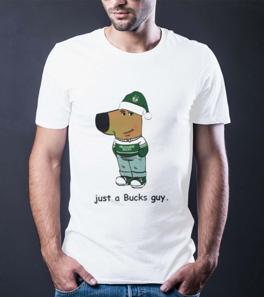Milwaukee Bucks Chill Holiday Dog Character Just A Bucks Guy T-Shirt