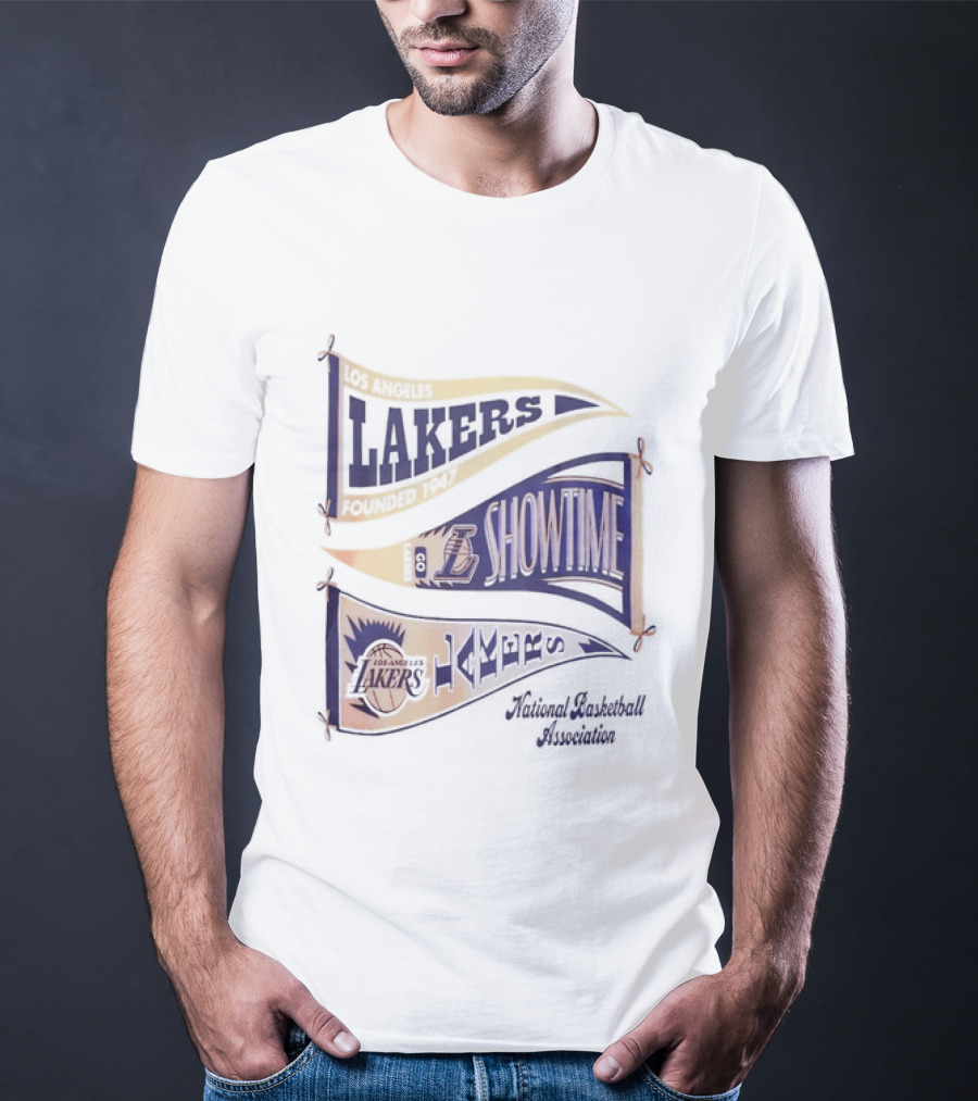 Lakers Showtime Banners Los Angeles Basketball Association T-Shirt