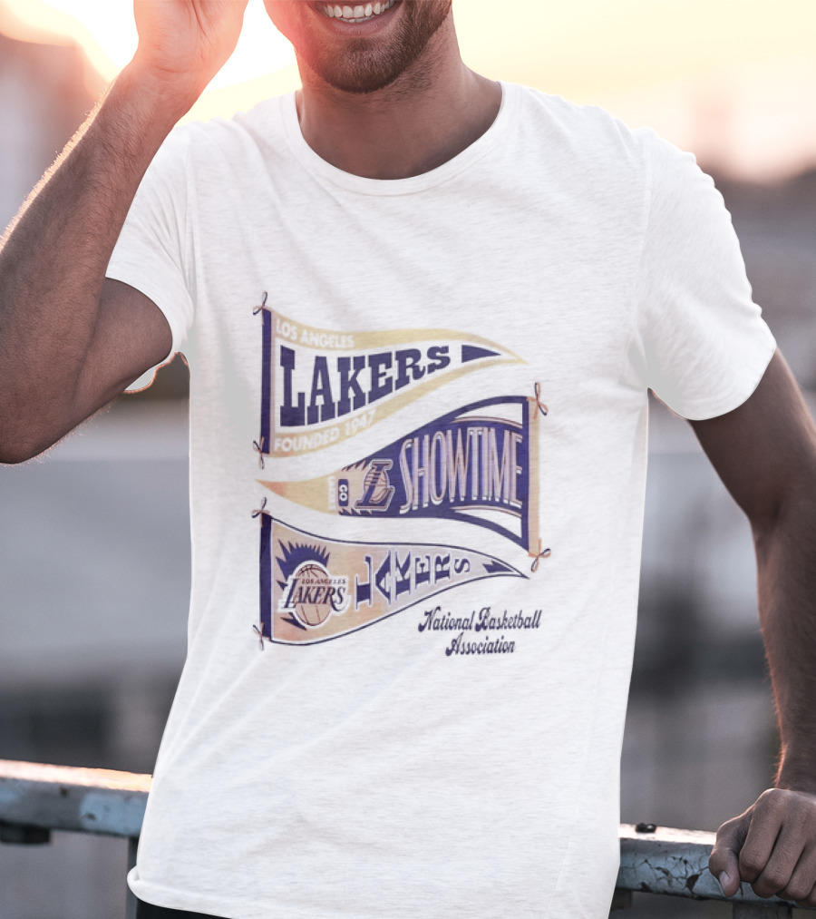Lakers Showtime Banners Los Angeles Basketball Association T-Shirt