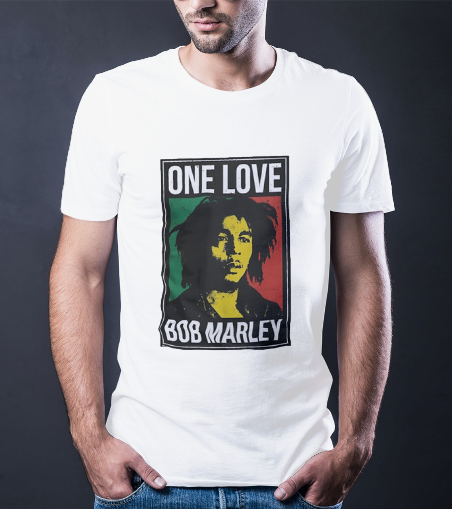 One Love Bob Marley Reggae Rastafarian Tricolor T-Shirt