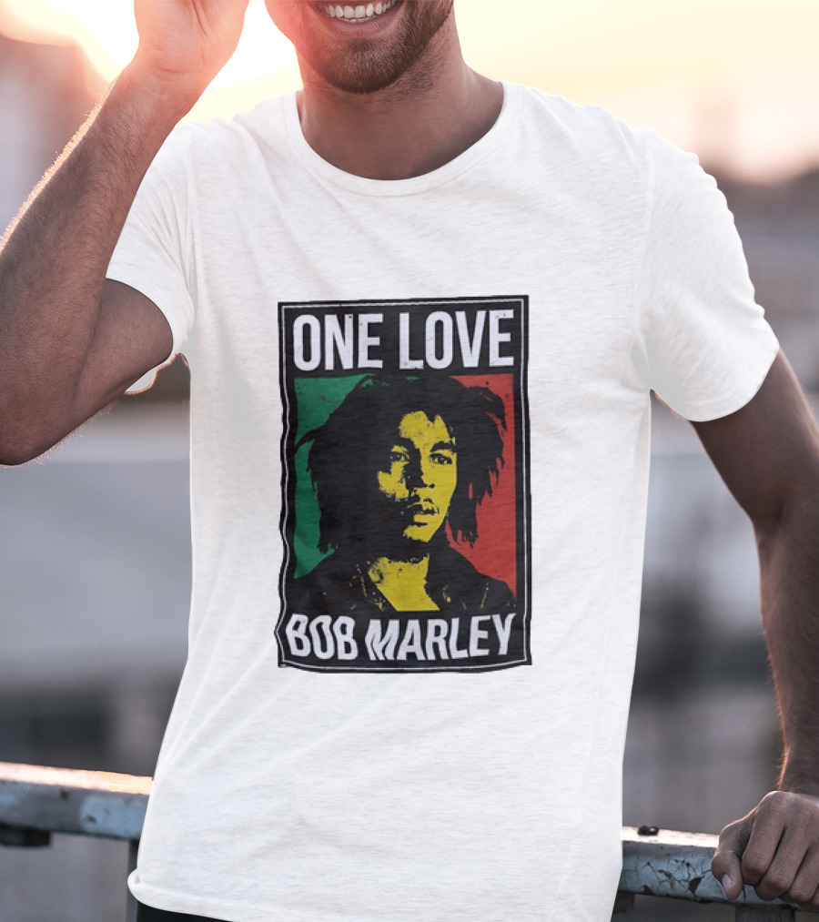 One Love Bob Marley Reggae Rastafarian Tricolor T-Shirt