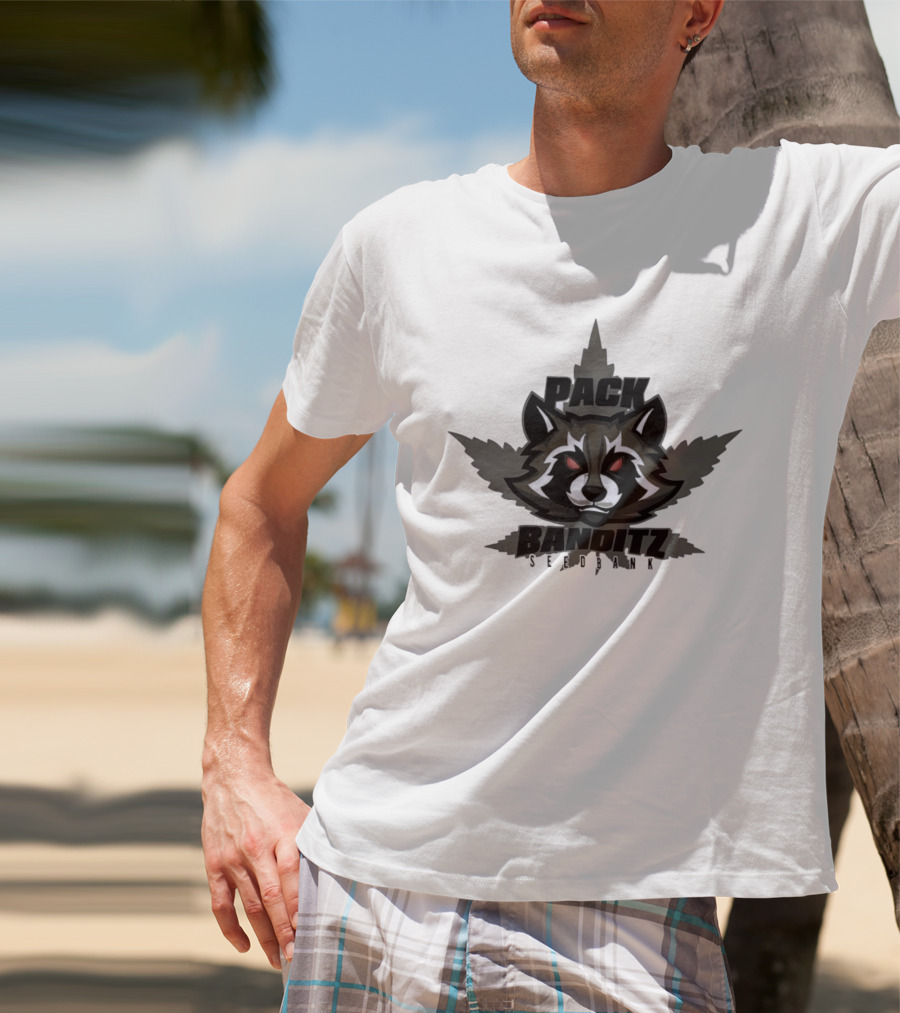 Pack Banditz Seed Bank Raccoon Weed Leaf T-Shirt