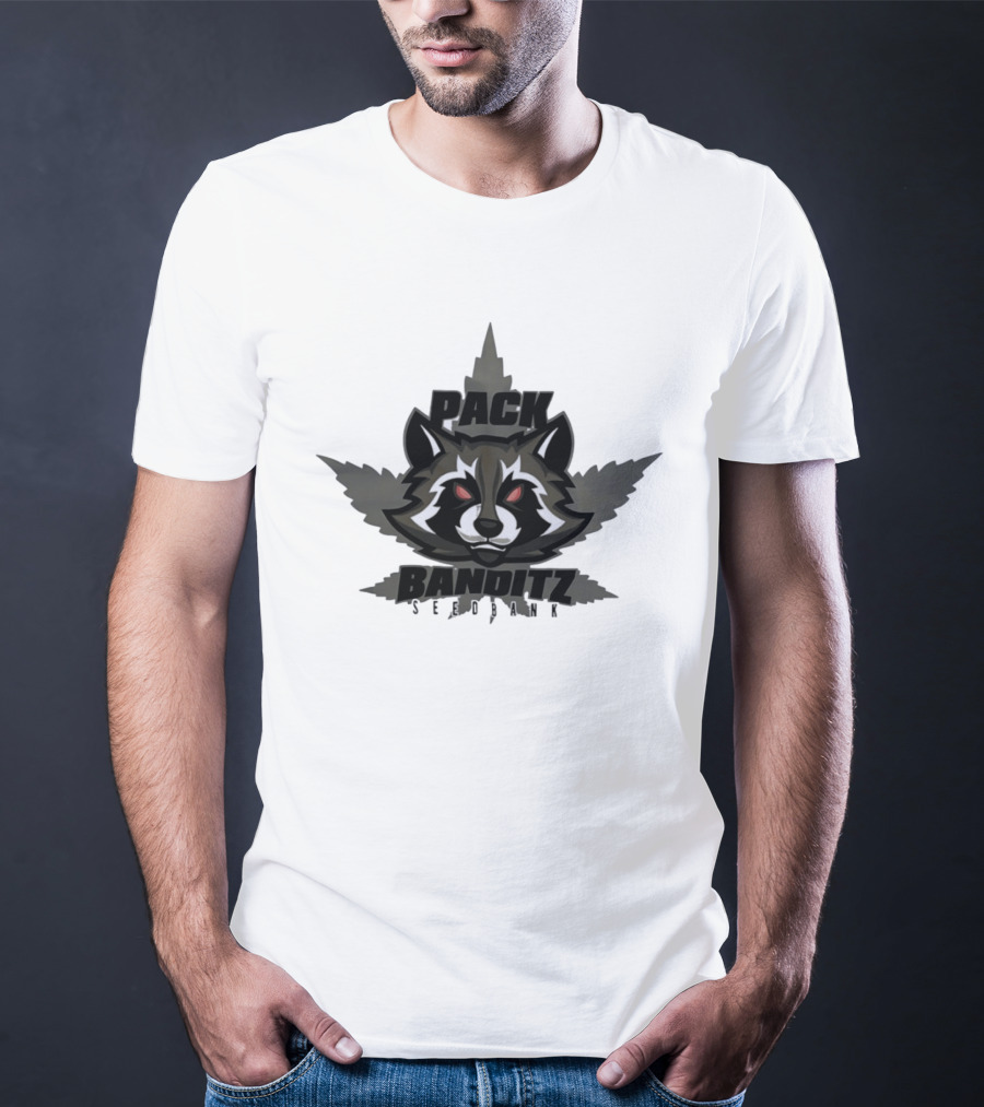 Pack Banditz Seed Bank Raccoon Weed Leaf T-Shirt