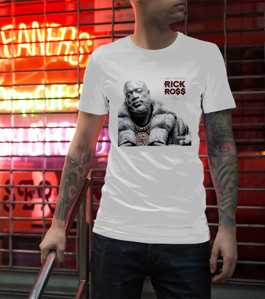 Rick Ross Set In Stone Album Cover Maybach Music Group Parental Advisory T-Shirt