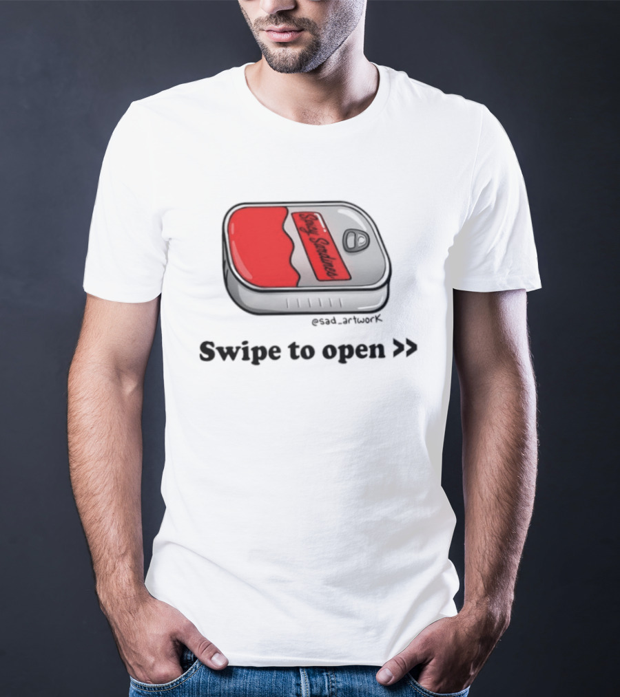 Spicy Sardines Swipe To Open Can Print T-Shirt