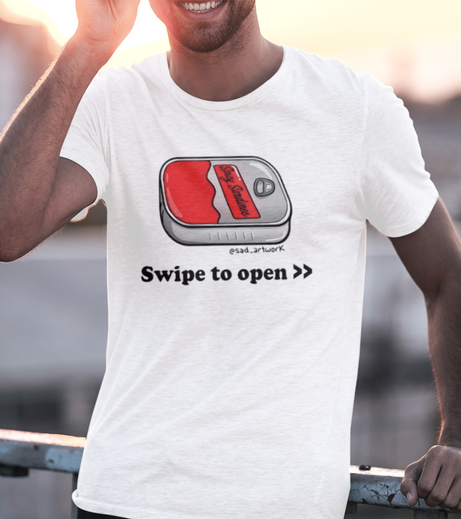 Spicy Sardines Swipe To Open Can Print T-Shirt