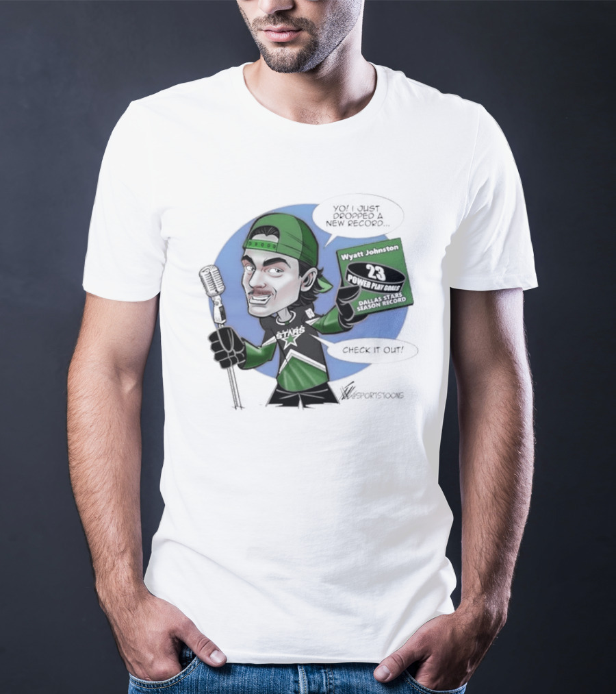 Wyatt Johnston Dallas Stars 23 Power Play Goals Celebration T-Shirt