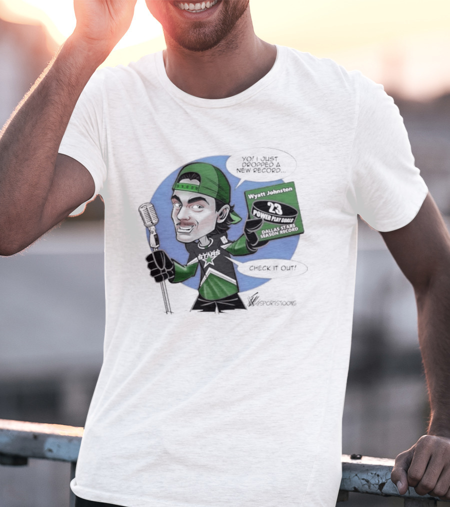 Wyatt Johnston Dallas Stars 23 Power Play Goals Celebration T-Shirt