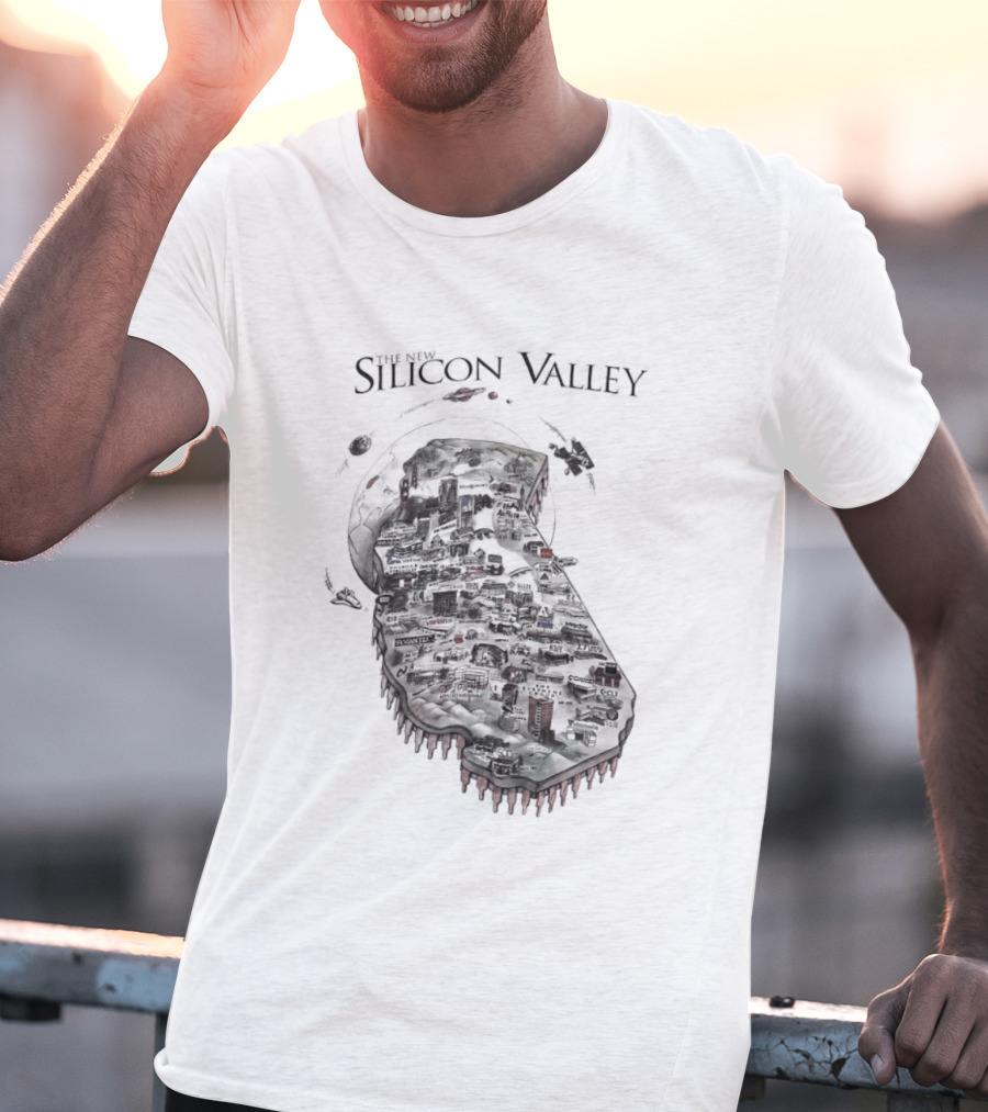 Silicon Valley Fly Map Circuit Board T-Shirt