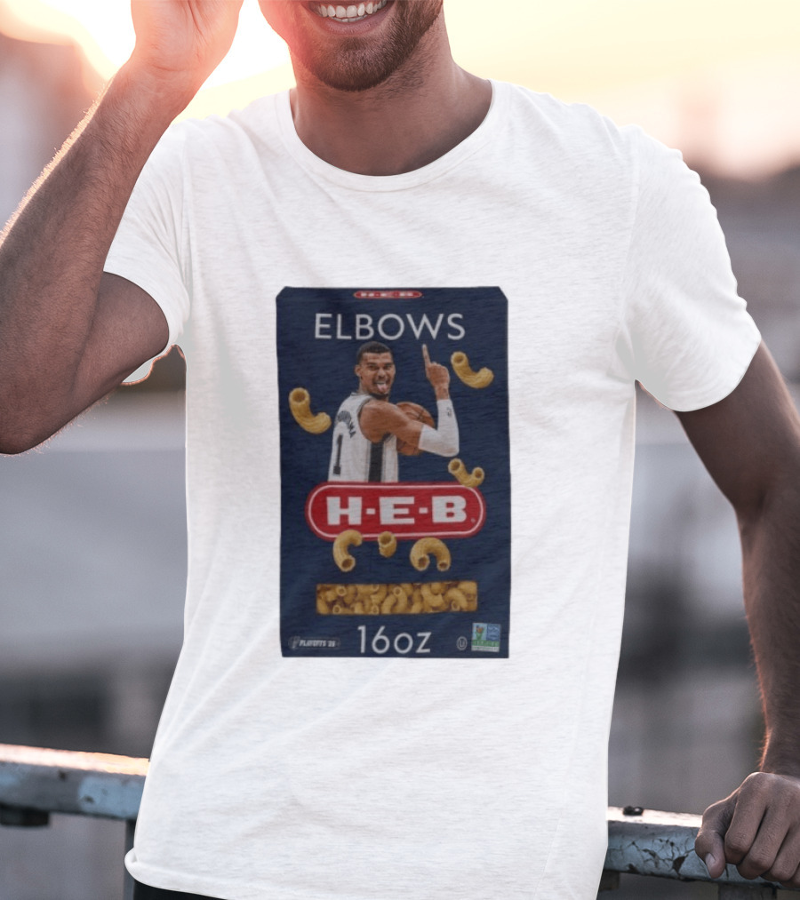 Victor Wembanyama Spurs HEB Elbows Meme 16oz Box T-Shirt