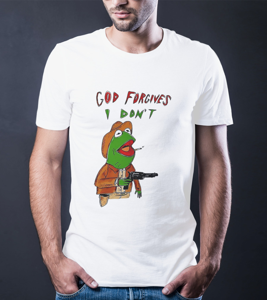 Yeehaw Kermit God Forgives I Don't Cowboy Humor T-Shirt