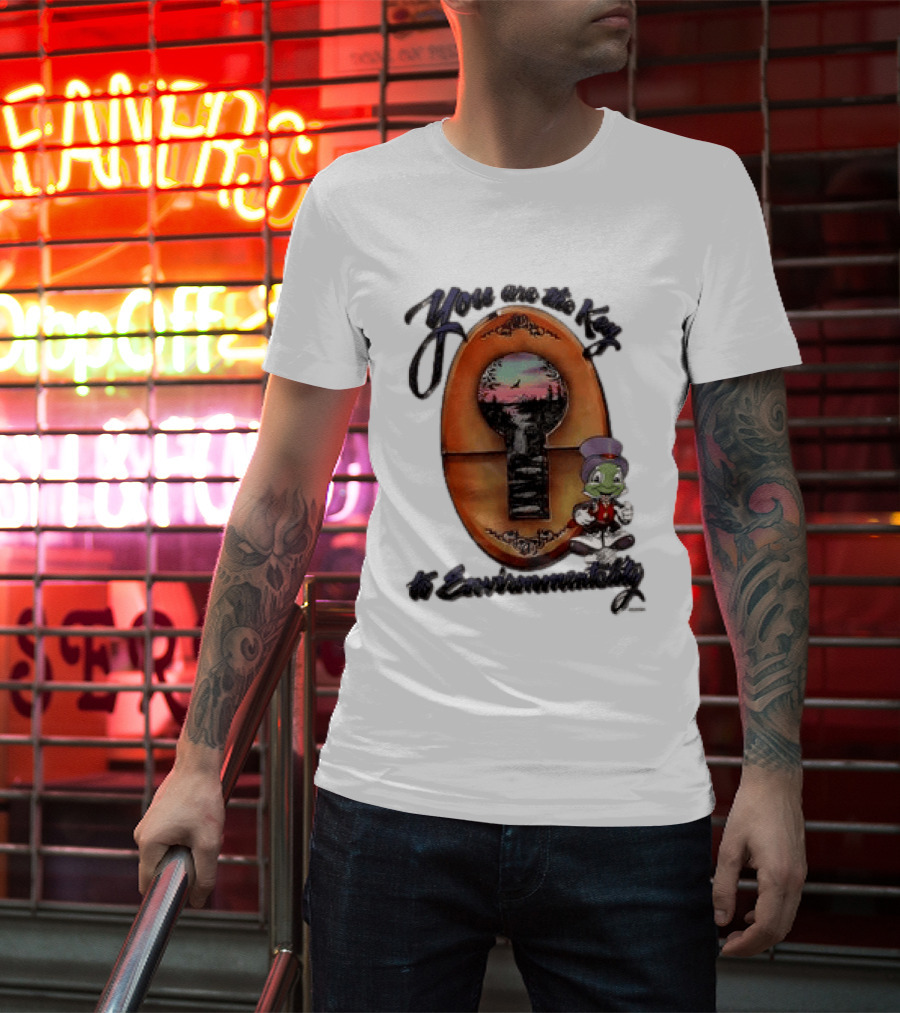 You Are The Key To Environmentality Keyhole Scene With Cartoon T-Shirt
