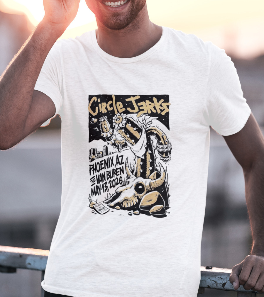 Circle Jerks Phoenix AZ The Van Buren May 13 2026 Skeleton T-Shirt