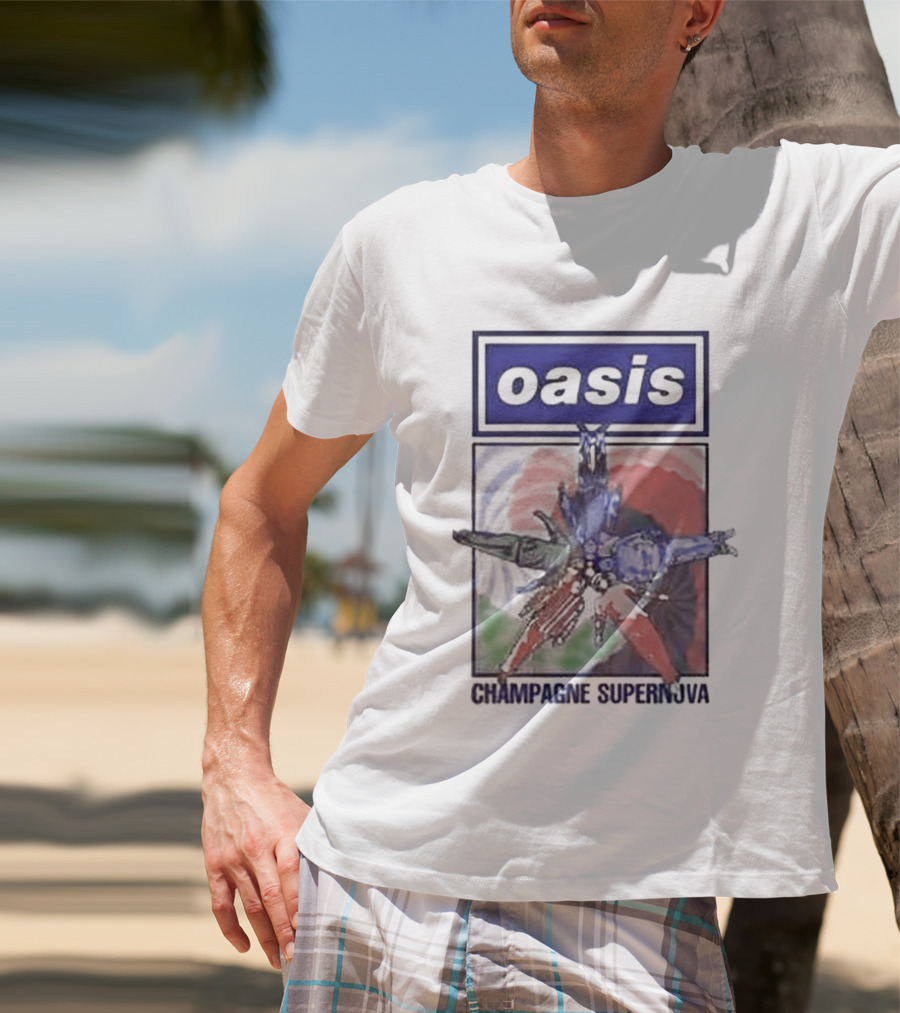 Oasis Champagne Supernova Album Art Flower T-Shirt