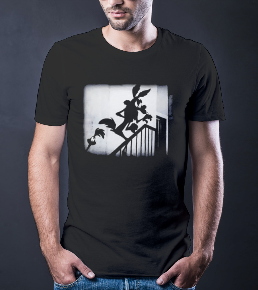 Wilesferatu Wile E. Coyote Road Runner Looney Tunes Silhouette Stairs T-Shirt