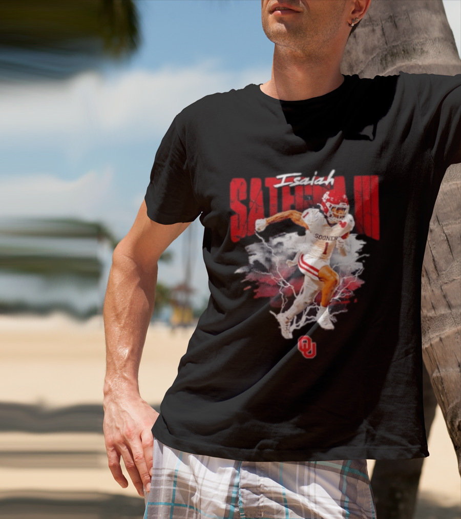 Oklahoma Sooners Isaiah Sategna III Lightning Burst Action T-Shirt