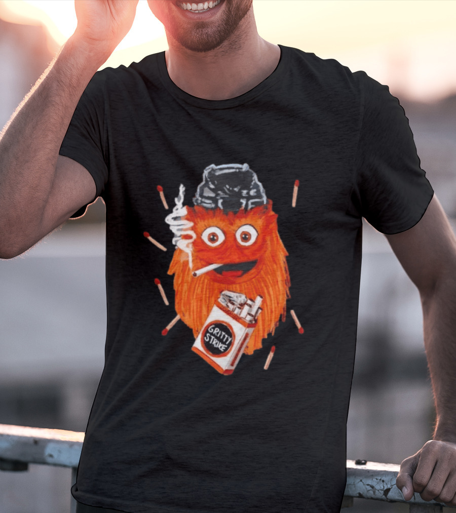 Gritty Strike Smoking Philadelphia Flyers Hockey 2026 T-Shirt