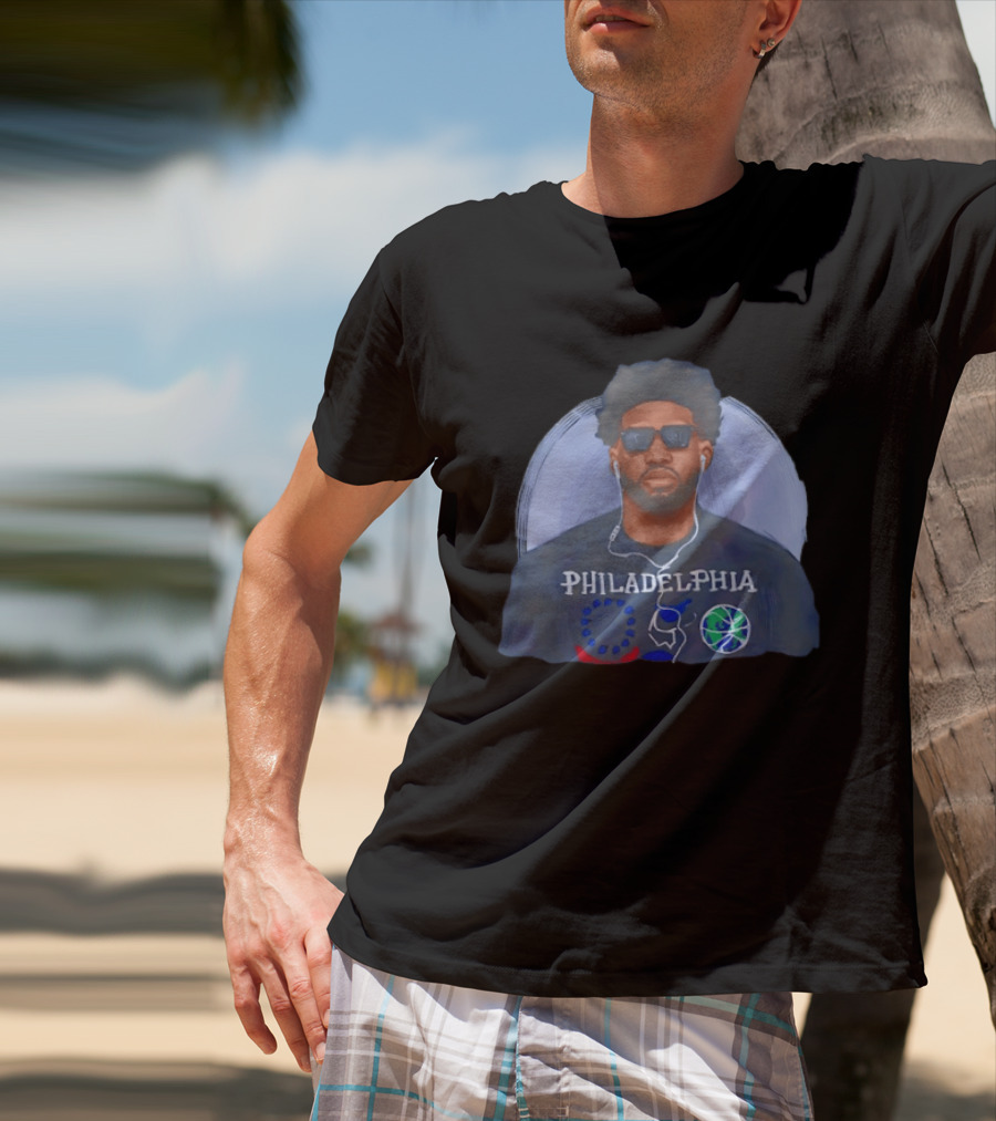 Philadelphia 76ers Joel Embiid Wearing Glasses NBA Basketball 2026 T-Shirt