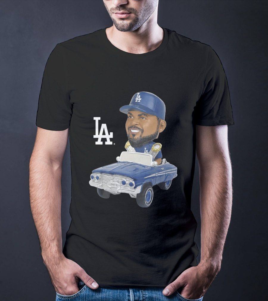 LA Dodgers Ice Cube Bobblehead Classic Cap Low Rider T-Shirt