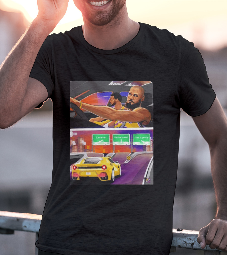 Lakers Lebron James Path: Retirement Versus Free Agency Decision Journey T-Shirt