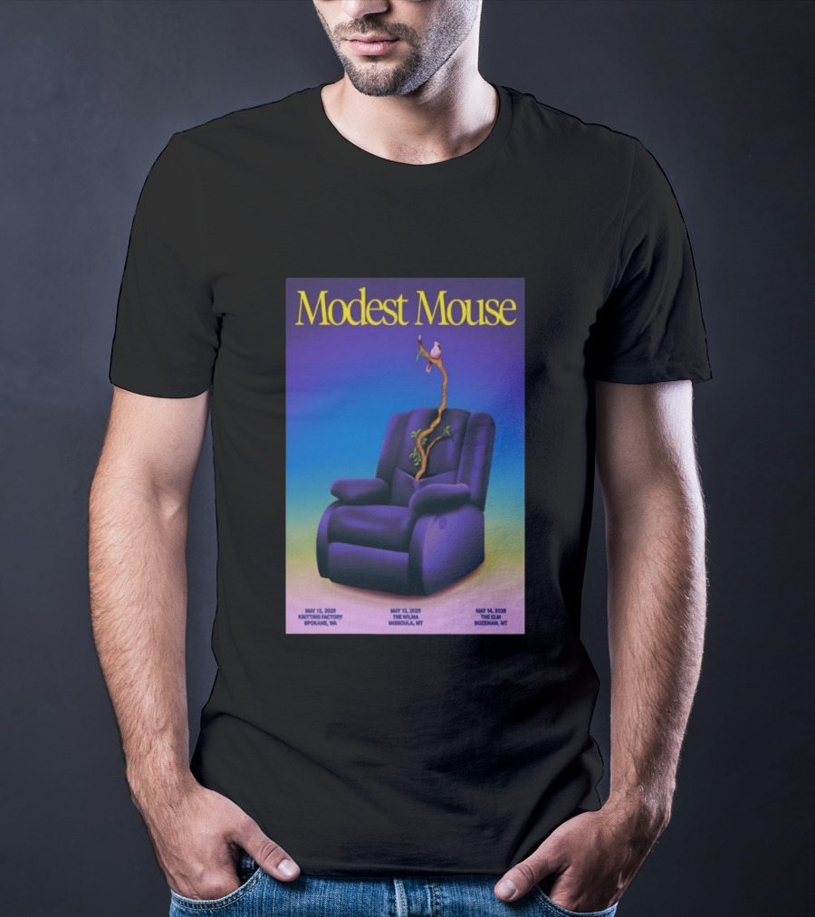 Modest Mouse Tour May 2026 Recliner And Tree Bozeman MT The Elm T-Shirt