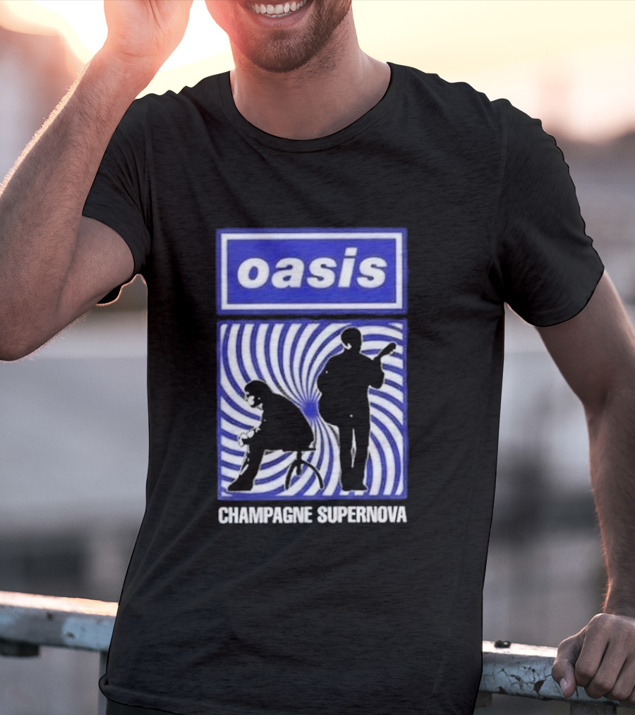 Oasis Champagne Supernova Band Silhouette Spiral T-Shirt