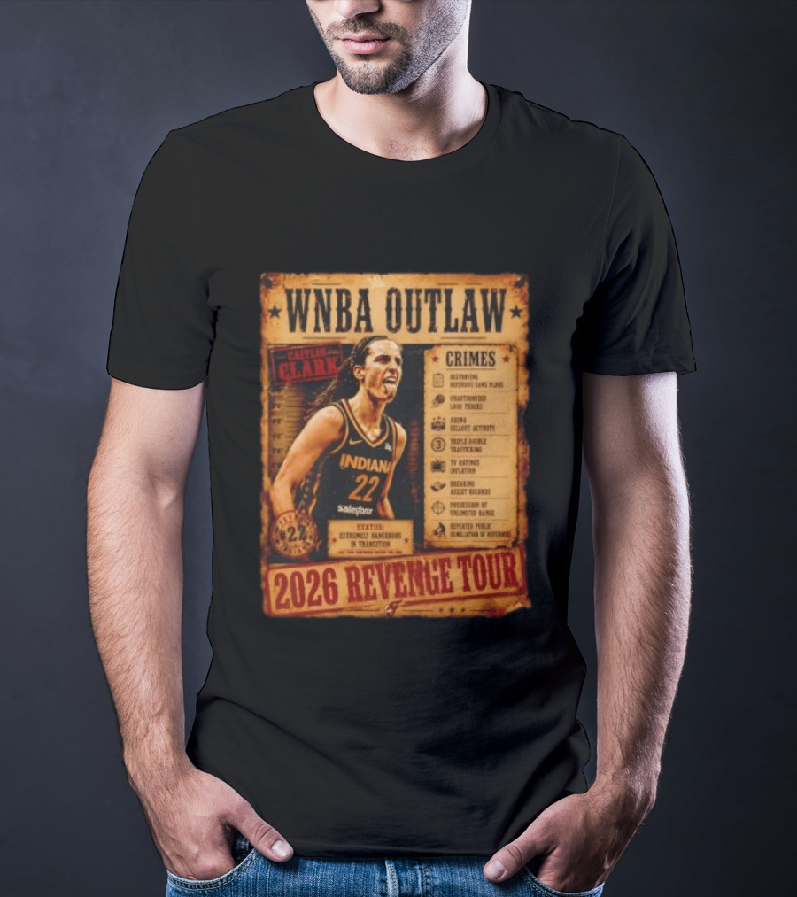 WNBA Outlaw Caitlin Clark Indiana 2026 Revenge Tour T-Shirt