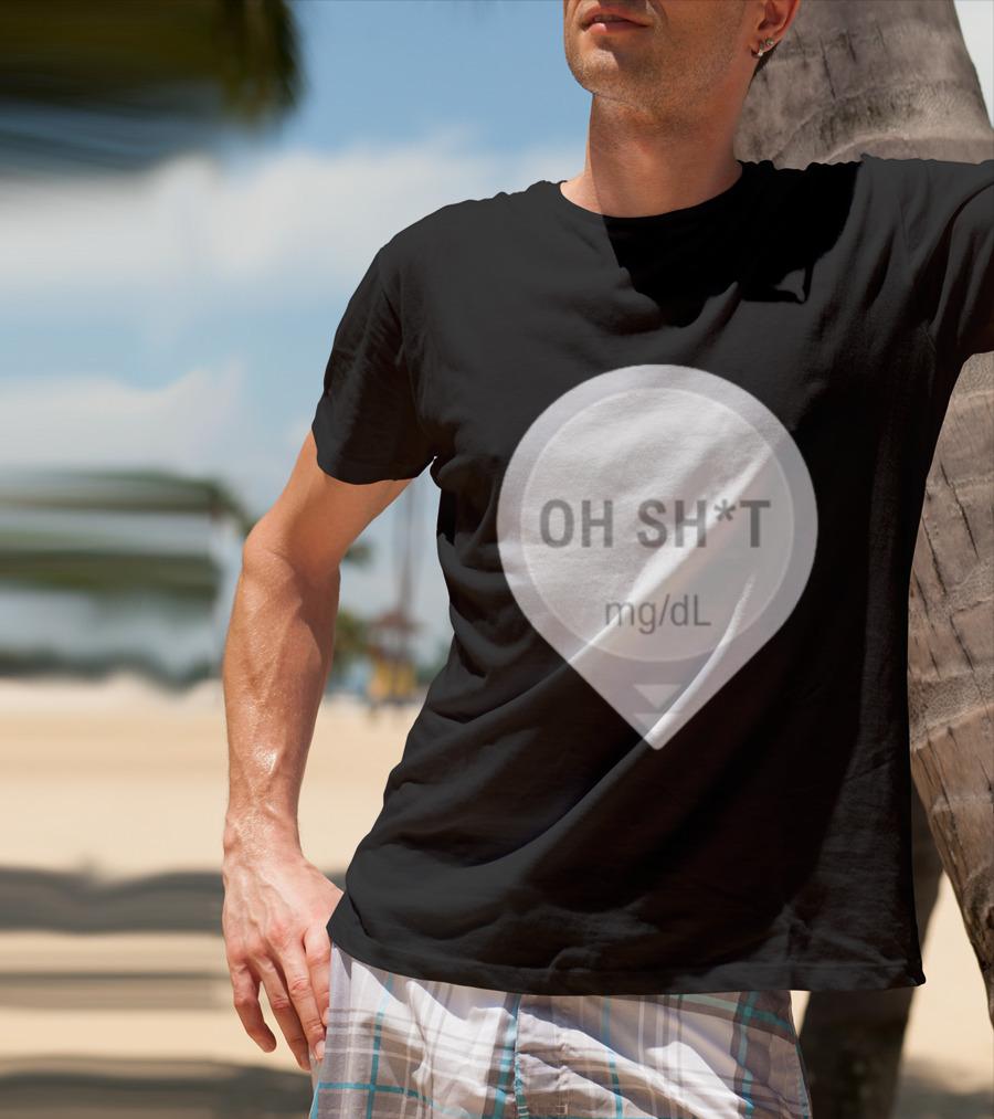 Oh Sh*t Crash Alert Mg/dL Humor T-Shirt