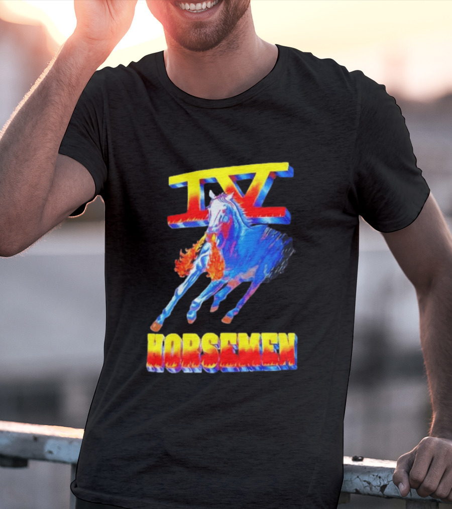 Four Horsemen WWE 90s IV Fiery Horse Retro Wrestling T-Shirt