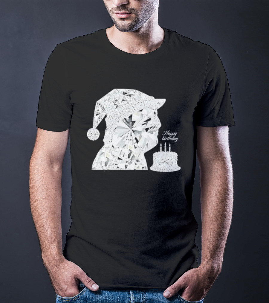 Happy Birthday Trump Diamond Wizard With Crystal Hat And Cake T-Shirt