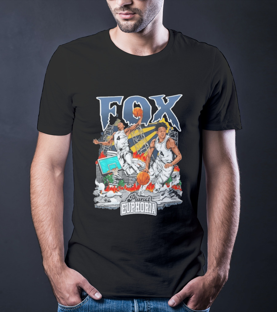 Fox Planet Euphoria Court Crusher Basketball Action T-Shirt