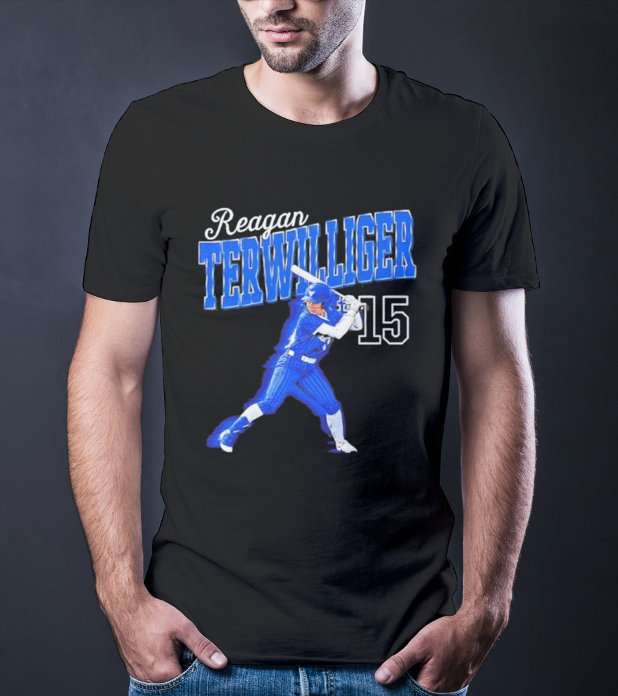 Reagan Terwilliger 15 Buffalo Bulls Softball Player Swing T-Shirt