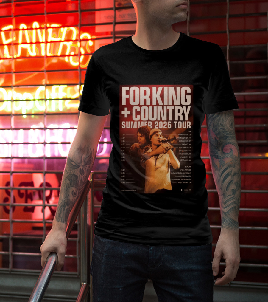 FOR KING + COUNTRY Summer 2026 Tour USA Europe Dates T-Shirt