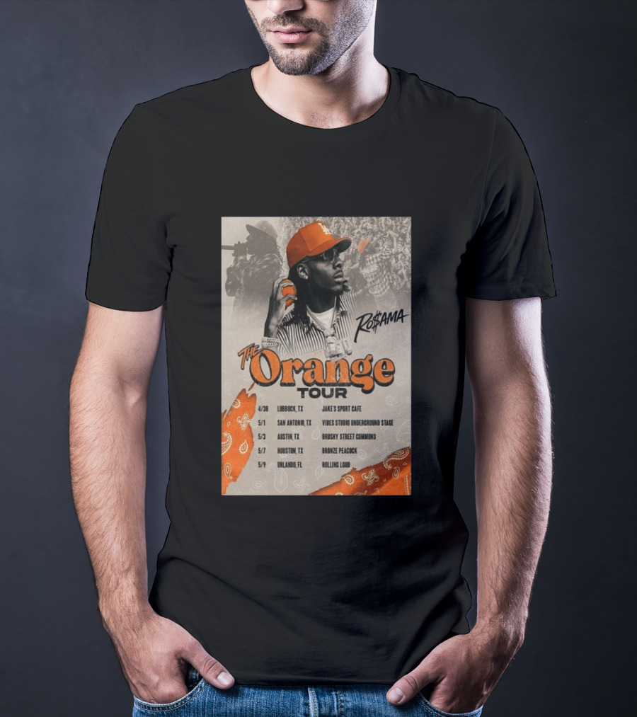 RoSama The Orange Tour 2026 Houston Concert The Bronze Peacock May 7 T-Shirt